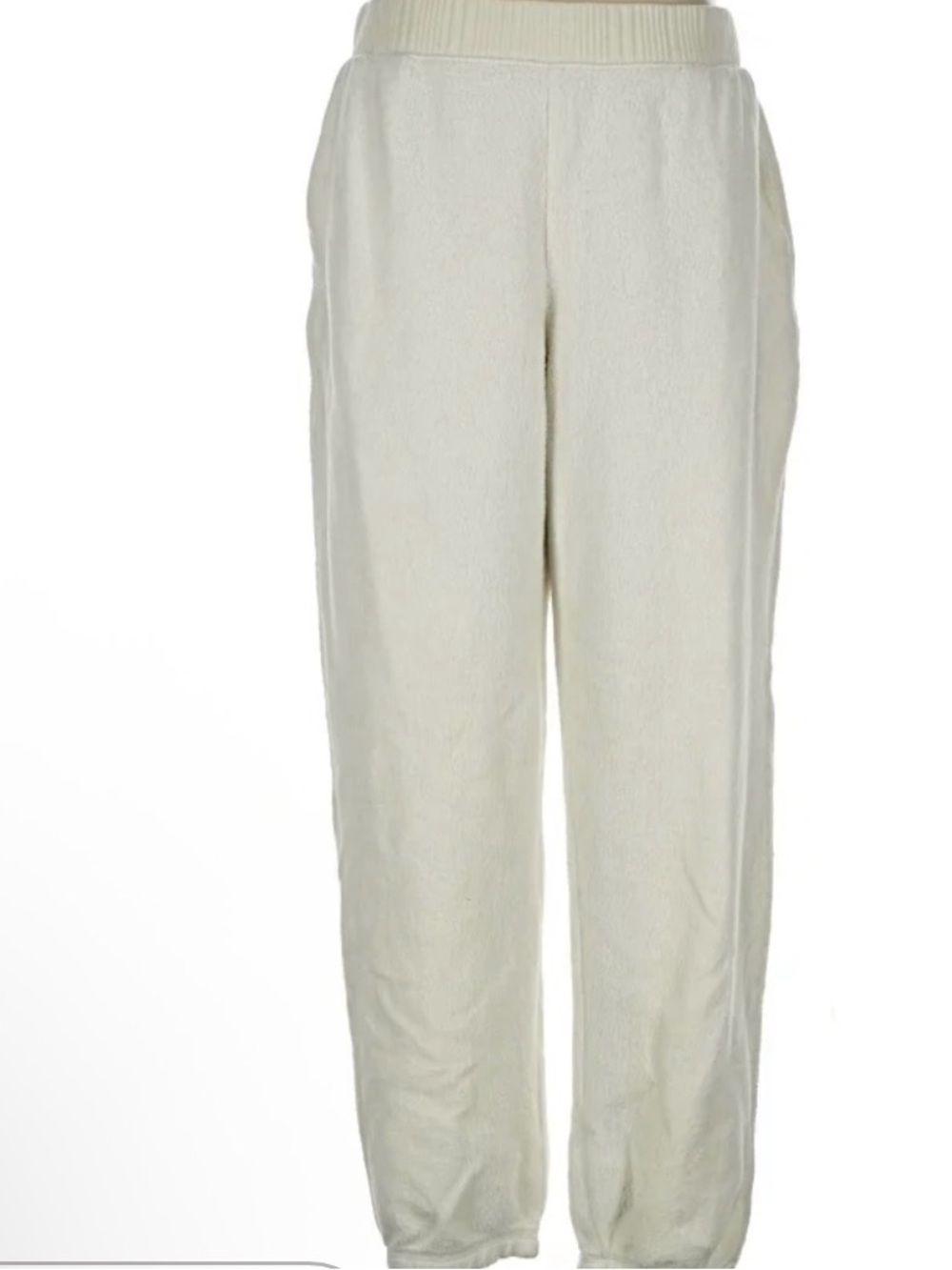 Auden Womems Cream fleece Lounge joggers. Size XL